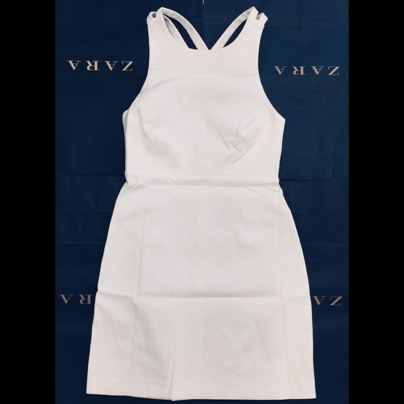 ZARA FULLY LINED OPEN BACK DOUBLE CRIS CROSS MINI DRESS - Picture 12 of 14